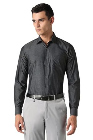 Men’s Slim Fit Textured Black Shirt