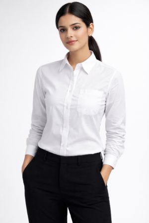 02 White shirt 100% cotton for women wear